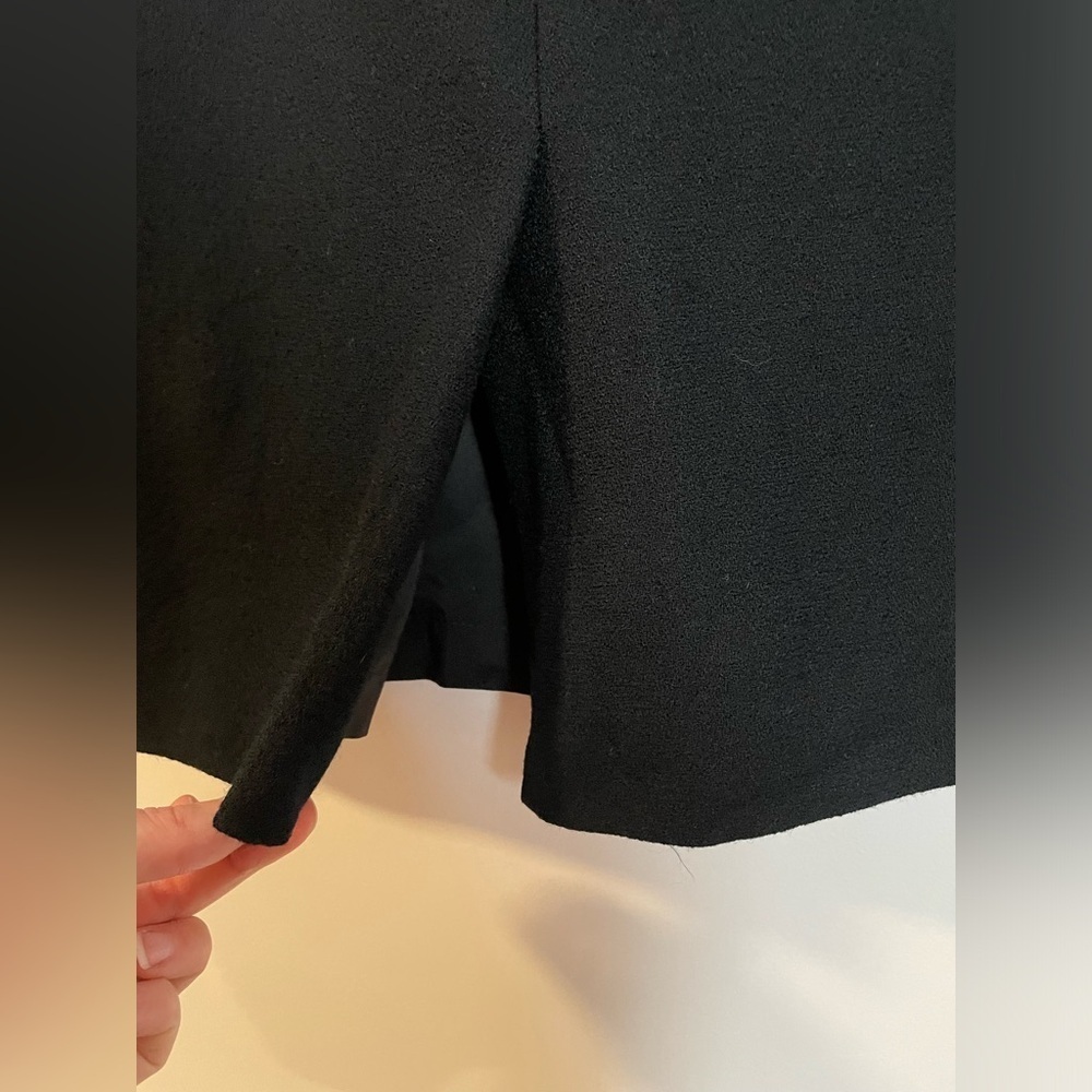 Vintage Black 100% Wool Fully Lined Pencil Skirt, Size 12, Has Pockets! - Picture 5 of 11